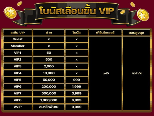 เลื่อนขั้นvip